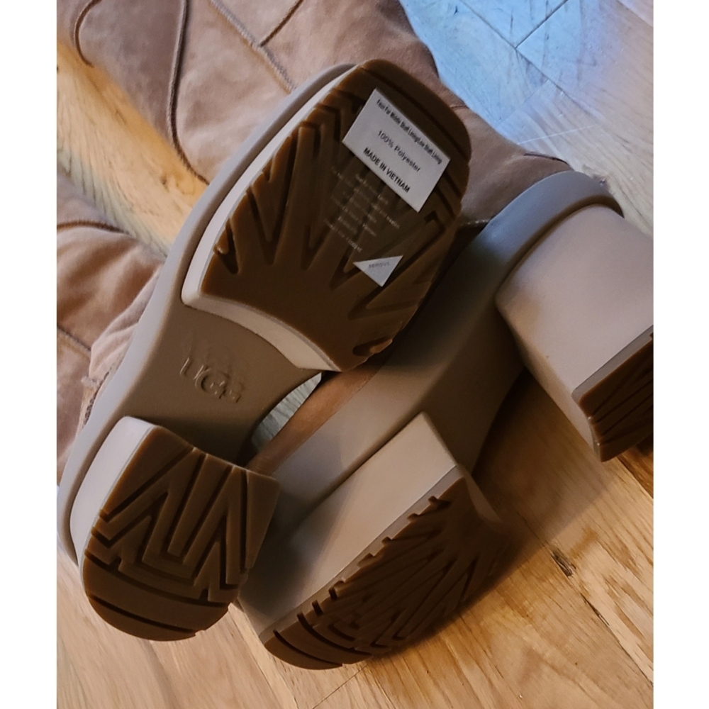 🆕️ UGG New Heights Platform Ochre Brown Over the Knee Boots Size 10 Baddie - Picture 10 of 15